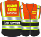 BeautyWill Custom Logo Safety Vest Class2 High Visibility Reflective Vest Breathable Construction Vest