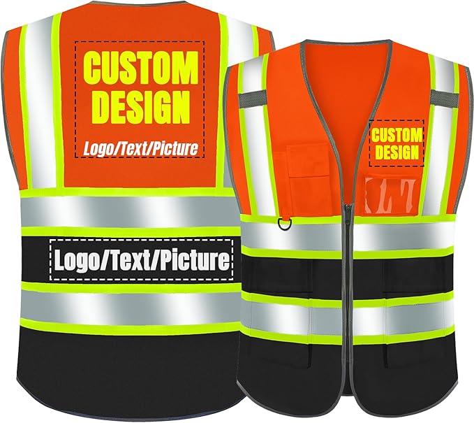 BeautyWill Custom Logo Safety Vest Class2 High Visibility Reflective Vest Breathable Construction Vest
