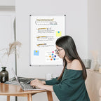 WALGLASS Large White Board Dry Erase for Wall, 48'' x 36'' Double-Sided Magnetic Whiteboard with Aluminium Frame, Hanging & Wall Mount for Home Office School