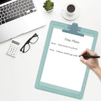 Acrimet Clipboard Letter Size A4 (13 3/8” x 9 7/16”) Premium Metal Clip with Side Rulers (Plastic) (Green Color) (6 Pack)