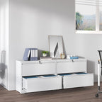 2 Drawer Lateral File Cabinets Office Metal Filing Cabinet Steel Storage Cabinet with Lock Wide Horizontal Filing Cabinets for Hanging Files Legal/Letter/A4 Size Assembly Required