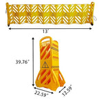 13 Foot Portable Driveway Fence Safety Barriers Barricade Expandable Mobile Folding System for Construction Traffic Control Driveway Gate Outdoor