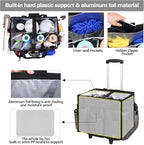 Extra Large Rolling Cleaning Caddy Bag with Detachable, Foldable Trolley Portable Cleaning Cart for Housekeeping Cleaning Caddy with Adjustable Shoulder Strap and Multiple Storage Pockets