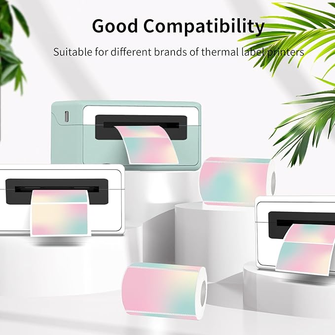 3x2 inch Pink Direct Thermal Labels for Shipping, Barcodes, Address, Waterproof Thermal Stickers Compatible with Rollo Label Printer & Zebra Desktop Printers- Gradient Color