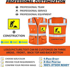 BeautyWill Custom Logo Safety Vest Class 2 High Visibility Reflective Vest for Men - Personalized Logo Team Vest