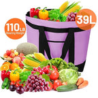 Insulated Reusable Tote Bag for Grocery Shopping for Women/Men, Pizza/Food Delivery Bag to Keep Food Cold/Hot for Commercial Delivery Services, Cooler bags for Travel/Beach/Picnic, Lavender