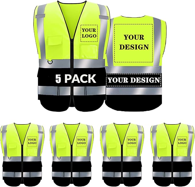BeautyWill Custom Safety Vest Logo Class 2 High Visibility Reflevtive Vest Outdoor Protective Workwear