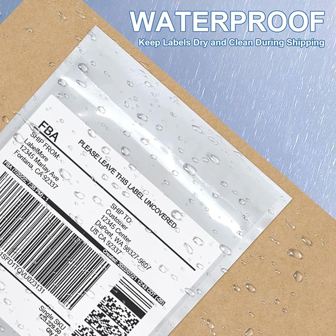 SJPACK 4.5'' x 5.5'' Packing List Envelopes - 100 Clear Adhesive Top Loading Pouches for Invoices & Mailing