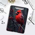 Clipboard with Storage,Office Supplies Nursing Clipboards Folder with Pen Holder Plastic Foldable Clip Board with Storage for Nurse Teacher,Beautiful Redbird
