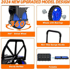 2-in-1 Folding Hand Truck with Retractable Handle, 330LBS Capacity Heavy Duty Hand Dolly, Collapsible Dolly Cart with Wheels for Luggage/Moving/Travel