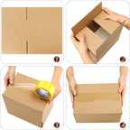 Outus 32 Pack 4 Sizes Shipping Boxes Mailers Corrugated Cardboard Box Kraft Mailing Boxes Small Packing Box with Packaging Tape for Shipping Packing Mailing (Kraft Color,Large)