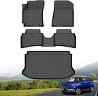 Hutisya-Floor Mats & Cargo Liner Set Fit for Hyundai Venue 2020-2026 (Cargo Liner Only Fit The Lower Layer) All Weather Protection Anti-Slip & Durable TPE Full Set Liners Automotive Accessories-Black