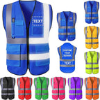 Custom Safety Vest for Men High Visibility Protective Workwear 5 Pockets Class 2 With Reflective Strip