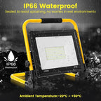 Waterproof Portable Flood Light 100W 10000 LM LED Work Light with 16.4FT Cord, Job Site Lighting for Workshop Garage Construction Site, Aluminum Outdoor/Indoor Work Lamp