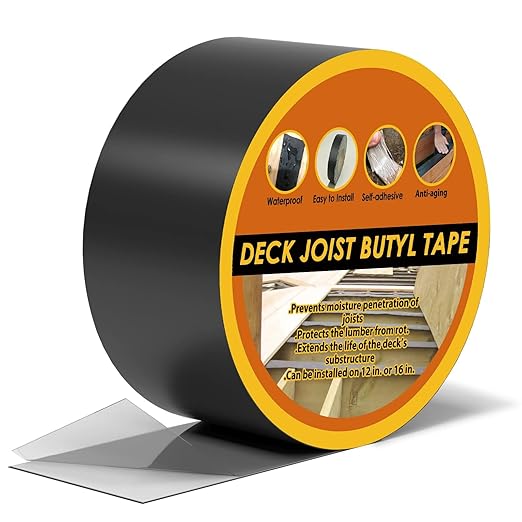 Joist Tape 3" x 50', 1pack Self-Adhesive Deck Joist Flashing Tape for Hardwood, Thermal Wood, PVC, Pressure Treated, and Composite Decking