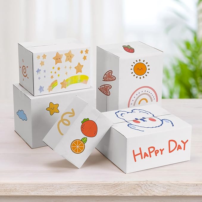 Shipping Boxes 6x4x3 Set of 40, White Corrugated Cardboard Box for Mailing Business Packaging