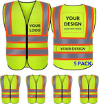 BeautyWill Custom Safety Vest Logo Class 2 High Visibility Reflevtive Vest Outdoor Protective Workwear