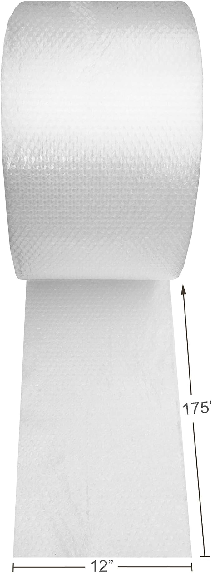 Amazon Basics Bubble Cushioning Wrap Packing Material for Fragile Items, Perforated, 12 inch x 175 ft Long Roll, Small 3/16", Clear