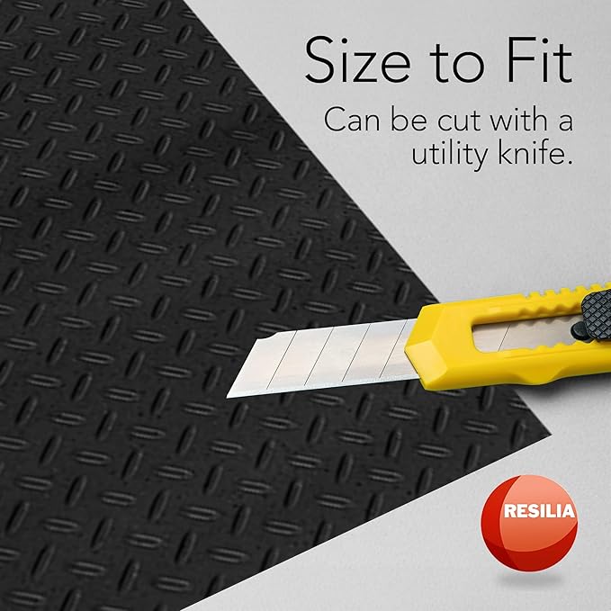 RESILIA Truck Bed Mat Liner – Universal Size, Durable Heavy-Duty All-Weather Protection for Your Truck, Cargo Van, or SUV, Pickup Accessories, Trim to Fit, Black, Thick 4 Foot x 6 Foot, Made in USA