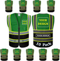 BeautyWill Custom Logo Safety Vest Class2 High Visibility Reflective Vest Breathable Construction Vest