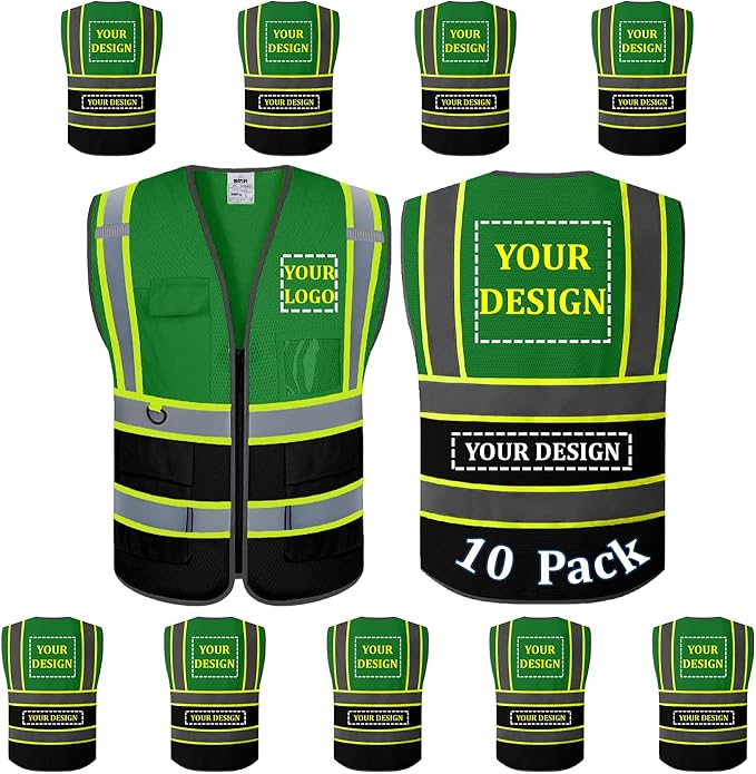 BeautyWill Custom Logo Safety Vest Class2 High Visibility Reflective Vest Breathable Construction Vest