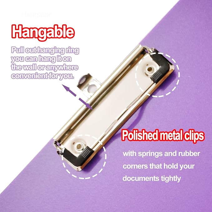 6 Pack Plastic Clipboards,Office Clipboards Standard A4 Letter Size,Colorful Clear Clip Boards with Hangable Low Profile Clip,Clipboard for Classrooms,Offices,Doctor,Nurse,Colored Assorted