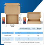 Famagic Shipping Boxes 11x8x2 Inch 30 Pack Brown Small Box Corrugated Cardboard Mailers Boxes for Book Gift Packaging Small Business, Mailing Boxes for Shipping