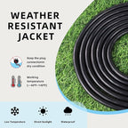 EP 50 Ft Outdoor Extension Cord - 12/3 SJTW Heavy Duty Black Extension Cable with 3 Prong Grounded Plug - Power Cord for Lawn, Garden, Appliances