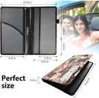 Car Registration and Insurance Holder, Leather Car Glove Box Organizer, Cool Car Accessories for ID, Driver's License Cards & Essential Document,business cards,Men&Women,Cute Cat Pattern