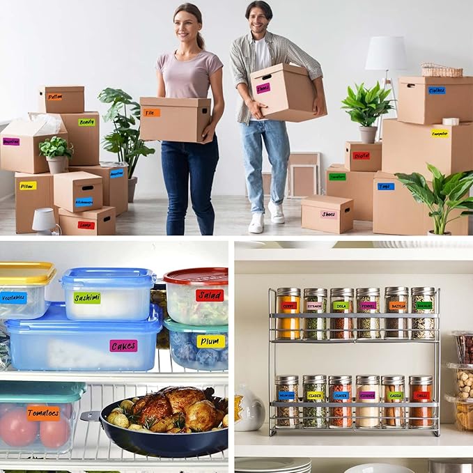 3000 PCS 10 Rolls Rectangular Color Coding Stickers 1.57 x 0.75 Inch Self-Adhesive Color Coding Label 10 Assorted Colors for Inventory and Home Organize, File Classification