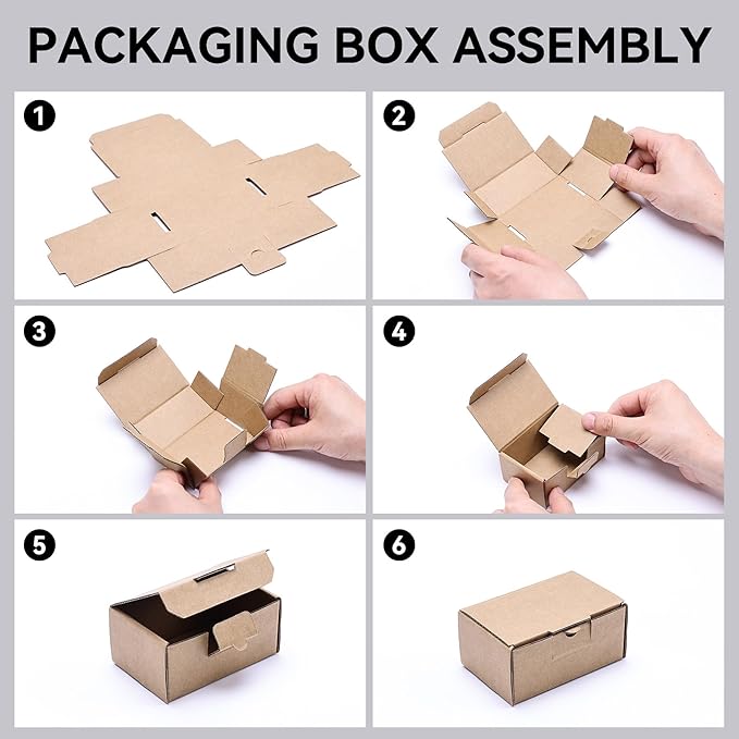 Small Shipping Boxes 3.5x2.2x1.6 Inches, 25-Pack Brown Corrugated Cardboard Boxes for Mailing, Storing, Gift Packaging