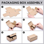 Small Shipping Boxes 3.5x2.2x1.6 Inches, 50-Pack Brown Corrugated Cardboard Boxes for Mailing, Storing, Gift Packaging