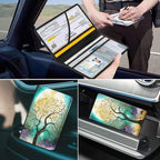 Car Registration and Insurance Holder, Leather Car Glove Box Organizer, Cool Car Accessories for ID, Driver's License Cards & Essential Document,business cards,Men&Women,for Women Girls