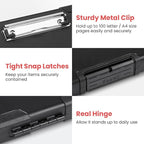 Sooez Toughest Clipboard with Storage, Internal Pen Pouch Included, Letter/ A4 Size, Shockproof Heavy Duty Plastic Clip Boards 8.5x11”, High Capacity Clipboards Box Case for Contractor Trucker Driver