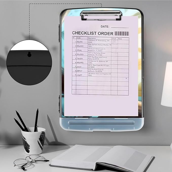 Clipboard with Storage,Storage Clipboard with Pen Holder,Heavy Duty Plastic Storage Clipboard with Low Profile Clip, Clipboard Folder, Teacher Must Haves, Office Supplies,owl on Branch