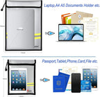 Fireproof Waterproof Money Document Bag - 2 Pack Safe Upgraded Zipper Bags, Fire & Water Resistant Storage Organizer Pouch for A4 A5 Documents Holder,File,Cash,Jewelry,Passport,Tablet,Laptop (Gray)