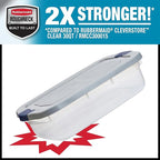 Rubbermaid Roughneck Clear 31 Qt/ 7.75 Gal Storage Containers, Pack of 6 with Snap-Fit Grey Lids, Visible Base, Sturdy and Stackable, Great for Storage and Organization