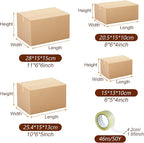 32 Pack 4 Sizes Shipping Boxes Mailers Corrugated Cardboard Box Kraft Mailing Boxes Small Packing Box with Packaging Tape for Shipping Packing Mailing (Kraft Color)