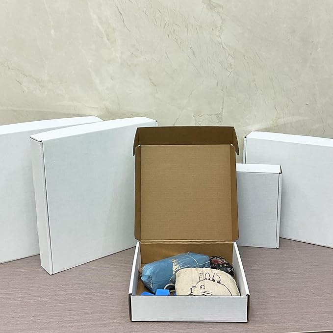 8x8x2 Inches Shipping Boxes Set of 25,White Corrugated Mailing Cardboard Box Literature Mailer for Packing Small Business Moving Storage, E-Commerce Packaging Mailing Boxes Gift Boxes for Presents