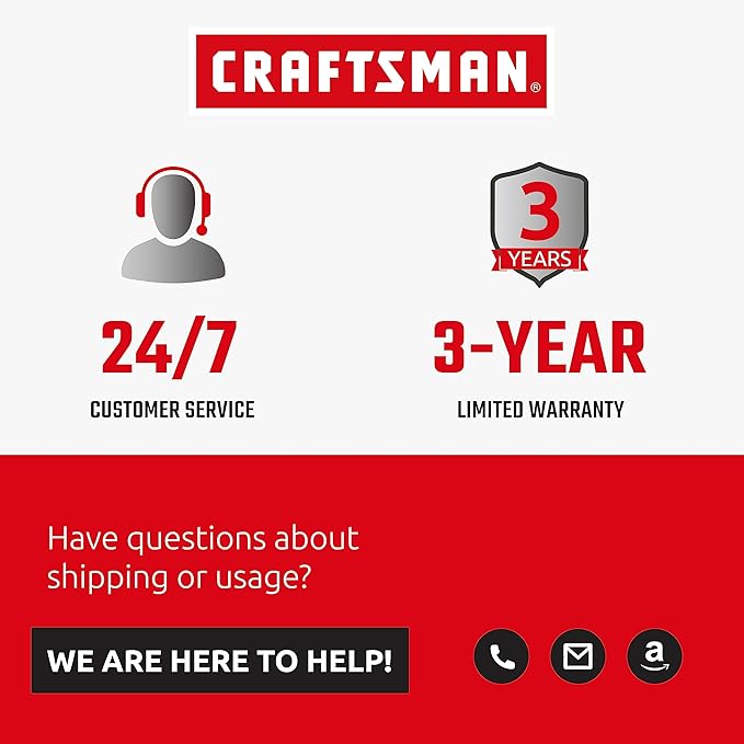 CRAFTSMAN 50 Ft. Contractor Edition Retractable Extension Cord Reel with 4 Outlets & Heavy Duty 12AWG SJTW Cable