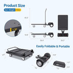 Electric Platform Truck,661lbs Capacity Heavy Duty Flatbed Cart, 1000W Powered Hand Truck Cart,15.5 Mile Endurance, for Warehouse High-Frequency Sorting, Stocking & Picking