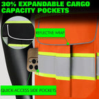 BeautyWill Custom Logo Safety Vest 8 Pockets Class2 ANSI Certified High Visibility Reflective Vest for Men - Personalized Logo Heavy-Duty Work Vest（Orange，XXL）