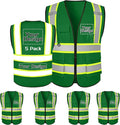 Custom Safety Vest with Logo Pockets High Visibility Reflective Vests Construction Security Workwear