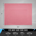 PIC AUTO Heavy Duty Rubber Trunk Cargo Liner Floor Mats, Trimmable to Fit for Car, SUV, Van, and Trucks – All-Weather Protection, Anti-Slip Backing, Easy to Clean, Durable and Long-Lasting(Large,Pink)