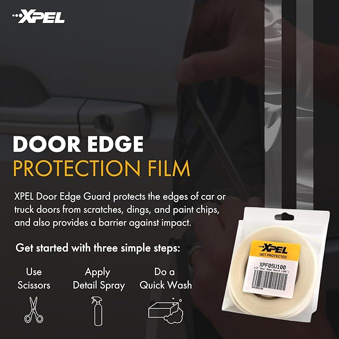XPEL Door Edge Guard Protection Film Roll, 1/2" x 100' - Car or Truck Doors, Protective Barrier Against Minor Scratches, Paint Chips, Door Edge Impact, and Dings - Prevents Damage and Possible Rust