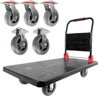 Platform Truck, Foldable Push Cart Dolly w/Five 360 Swivel 6'' Wheels, 1600LBS Capacity Heavy Duty Moving Platform Trucks Hand Cart for Groceries, Garage, Warehouse (43" L x25" W)