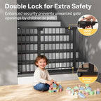 Cumbor 2 Pack 29.7"-51.5" Extra Wide Baby Gate for Stairs, Easy Wall Through Dog Gates for Doorways, Pressure Mounted Pet Gate Indoor, Safety Auto-Close Child Gate for Kids with 4 Wall Cups, Black