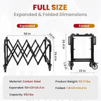 Funeral Stretcher Truck, 992LBS Folding Funeral Stretcher Cart with Dual-Locking Wheels, Dedicated Coffin Cart,Carbon Steel Mortuary Stretcher Trolley for Church,Funeral Home,Parlour,Crematoriums
