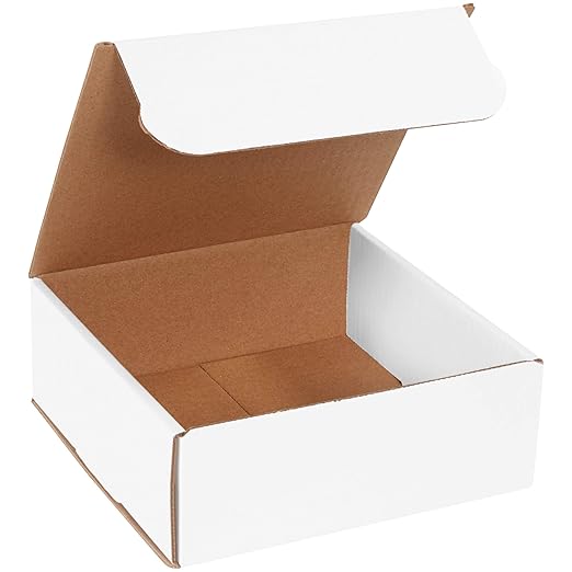 Box USA BM883 8"L x 8"W x 3"H, White (Pack of 50)