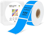 1x2 inch Label Stickers Roll for Thermal Printer 500PCS Colored Removable Freezer Labels Waterproof Blank Sticker Labels to Write on for Food Containers and Jars, Fluorescent Blue